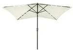 vidaXL Sonnenschirm mit LEDs und Stahl-Mast Sandwei&szlig; 2x3 m