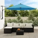 vidaXL Wand-Sonnenschirm Meerblau 290 cm