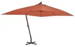 vidaXL Ampelschirm mit Holz-Mast 400x300 cm Terrakotta