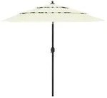vidaXL Sonnenschirm mit Aluminium-Mast 3-lagig Sandfarbe 2,5 m