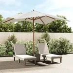 vidaXL Sonnenschirm mit Holzmast Sandfarben 300x300x273 cm
