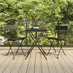 vidaXL Bistrost&uuml;hle 2 Stk. Klappbar Schwarz Poly Rattan und Stahl
