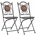 vidaXL Bistrost&uuml;hle Mosaik 2 Stk. Keramik Braun