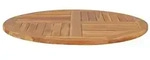 vidaXL Tischplatte Massivholz Teak Rund 2,5 cm 90 cm