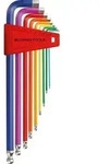 Winkelschraubendreher- Satz im Kunststoffhalter 9-teilig 1,5-10mm RainbowKugelkopf PB