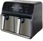 Unold TWIN ZONE Hei&szlig;luft-Fritteuse 8 l 1700 W 2 getrennte Temperaturregler Schwarz,