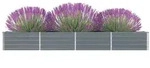 vidaXL Garten-Hochbeet Verzinkter Stahl 320&times;40&times;45 cm Grau