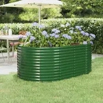 vidaXL Hochbeet Pulverbeschichteter Stahl 175x100x68 cm Gr&uuml;n