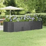 vidaXL Hochbeet Pulverbeschichteter Stahl 322x100x68 cm Anthrazit