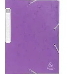 Exacompta 10x Archivbox R&uuml;cken 40mm Karton +3 Klappen Gummizug A4 Violett...