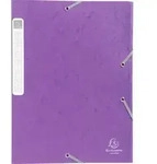 Exacompta 25x Archivbox R&uuml;cken 25mm Karton +3 Klappen Gummizug A4 Violett 18515H