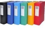 Exacompta 6x Archivbox Karton, 600g, R&uuml;cken 80mm + Etikett, A4, sortiert,...