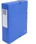 Exacompta 6x Archivbox Karton, 600g, R&uuml;cken 80mm + Etikett, A4, Blau, 50832E