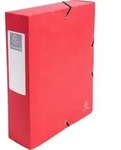 Exacompta 6x Archivbox Karton, 600g, R&uuml;cken 80mm + Etikett, A4, Rot, 50835E