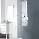 vidaXL Duschpaneel Glas 25&times;44,6&times;130 cm Wei&szlig;