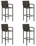 vidaXL Barhocker 4 Stk. Braun Poly Rattan