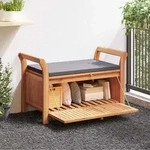 vidaXL Garten-Truhenbank mit Kissen 91 cm Massivholz Akazie