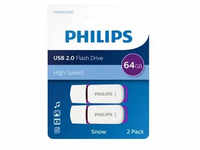 PHILIPS - USB 2.0 2-Pack 64GB Snow Edition Magic Purple - Flash-Speicher - unsortiert