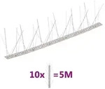 vidaXL 10-tlg. Taubenabwehr Spikes-Set Edelstahl 5 m 5-reihig