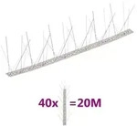 vidaXL 40-tlg. Taubenabwehr Spikes-Set Edelstahl 20 m 5-reihig