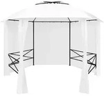 vidaXL Gartenzelt mit Vorh&auml;ngen 360x312x265 cm Wei&szlig; 180 g/m2