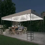 vidaXL Pavillon mit LED-Lichterkette 4x3x2,7 m Wei&szlig;
