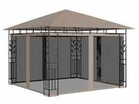 vidaXL Pavillon mit Moskitonetz 3x3x2,73 m Taupe 180 g/m2