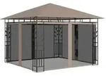 vidaXL Pavillon mit Moskitonetz 3x3x2,73 m Taupe 180 g/m2