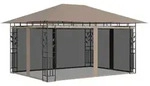 vidaXL Pavillon mit Moskitonetz 4x3x2,73 m Taupe 180 g/m2