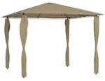 vidaXL Pavillon mit Pfostenabdeckungen 3x3x2,6 m Taupe 160 g/m2
