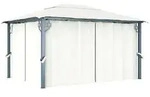 vidaXL Pavillon mit Vorh&auml;ngen 400 x 300 cm Creme Aluminium
