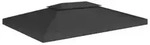 vidaXL Pavillon-Dachplane mit Kaminabzug 310 g/m2 4x3 m Schwarz