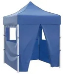 vidaXL Profi-Partyzelt Faltbar mit 4 Seitenw&auml;nden 2&times;2m Stahl Blau