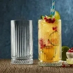 Pasabahce Elysia Longdrink Glas im Retro-Design und Kristall-Look 280ml 4-St&uuml;ck