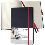 SIGEL Notizbuch Conceptum, Red Edition, Hardcover, ca. A5, liniert, schwarz/rot, 194