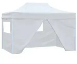 vidaXL Partyzelt Faltbar mit 4 Seitenteilen 3x4,5 m Wei&szlig;