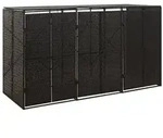 vidaXL M&uuml;lltonnenbox f&uuml;r 3 Tonnen Schwarz 207x80x117 cm Poly Rattan