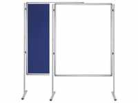 Stellwandtafel Whiteboard/Filz 120x150cm blau