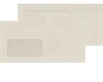 Briefumschlag DIN lang, 110 x 220 mm, Recycling, selbstklebend, grau, mit Fenste