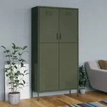 vidaXL Kleiderschrank Olivgr&uuml;n 90x50x180 cm Stahl