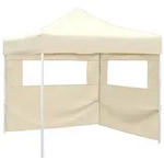 vidaXL Faltzelt mit 2 W&auml;nden 291x291x315 cm Cremewei&szlig;