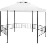 vidaXL Gartenpavillon 323x275x265 cm Wei&szlig; 180 g/m2