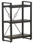 vidaXL B&uuml;cherregal 3 F&auml;cher Schwarz 60x30x80 cm Mango Massivholz