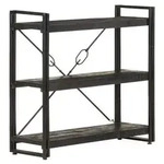 vidaXL B&uuml;cherregal 3 F&auml;cher Schwarz 90x30x80 cm Mango Massivholz