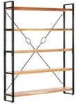 vidaXL B&uuml;cherregal 5 F&auml;cher 140x30x180 cm Akazie Massivholz
