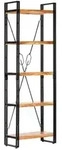 vidaXL B&uuml;cherregal 5 F&auml;cher 60x30x180 cm Akazie Massivholz