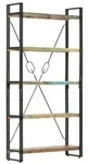 vidaXL B&uuml;cherregal 5 F&auml;cher 90x30x180 cm Altholz Massiv