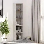 vidaXL B&uuml;cherregal 5 F&auml;cher Betongrau 40x24x175 cm Holzwerkstoff