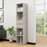 vidaXL B&uuml;cherregal Betongrau 36x30x171 cm Holzwerkstoff