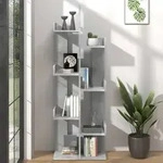 vidaXL B&uuml;cherregal Betongrau 48x25,5x140 cm Holzwerkstoff